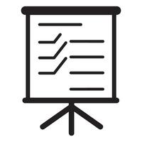 Simple illustration of a presentation board showing business charts and data vector