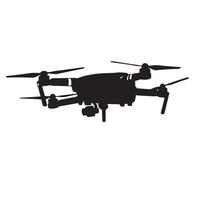 Modern drone silhouette isolated on white background illustrating technology and aerial photography vector