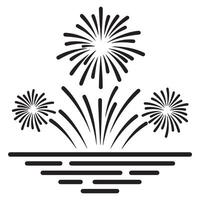 Artistic black and white illustration of fireworks display celebrating occasions and festivities vector