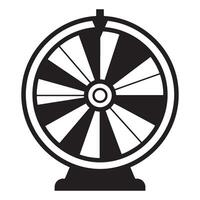 A simple illustration of a prize wheel in black and white with clear segments vector