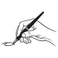 Hand using fountain pen illustration isolated on a white background suitable for design vector