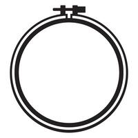 Black and white illustration of an embroidery hoop isolated on a white background vector