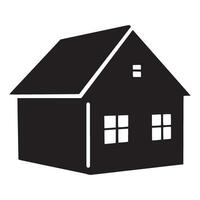 Minimalist black and white illustration of a simple house architectural silhouette design vector