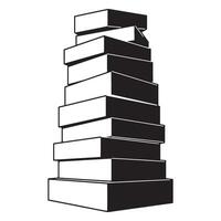 Stacked boxes in monochrome illustration representing collection pile or hierarchy. vector