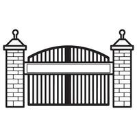 Elegant illustration depicting a detailed brick entrance gate with decorative elements vector