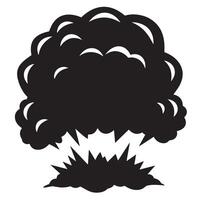 Black and white illustration of an explosion isolated on white background vector