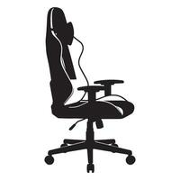 illustration of a modern ergonomic gaming chair in black and white isolated vector