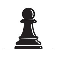 Simple black and white chess pawn illustration isolated on a clean white background vector
