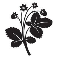 Elegant black and white strawberry plant illustrative design for various creative projects vector