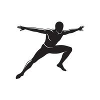 Silhouette of a leaping person with outstretched arms depicting motion and freedom vector