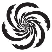Abstract black and white swirl pattern with spiral shape and repeating curved lines design vector