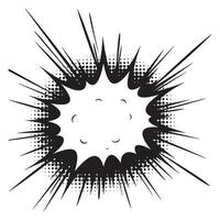 Dynamic comic book style explosion burst graphic design in black and white for visual effects vector