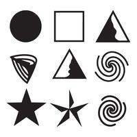 Geometric shapes in black and white collection of simple illustrations for design vector