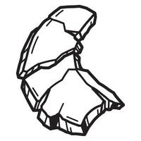 Abstract black and white illustration depicting shattered geometric pieces with bold outlines vector