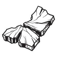 illustration of three stylized icebergs isolated on a white background creating a unique pattern. vector