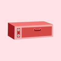Red microwave oven icon. Flat illustration of red microwave oven icon for web design. Modern cooking utensil illustration element design. Electronic oven in isometric style. vector