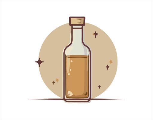 Trendy flat logo template featuring a bottle icon