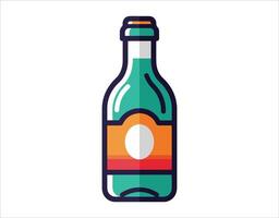 Flat design logo template with a bottle icon vector