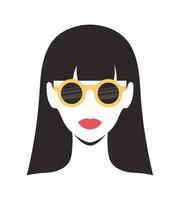 Woman in sunglasses abstract minimalist portrait vector