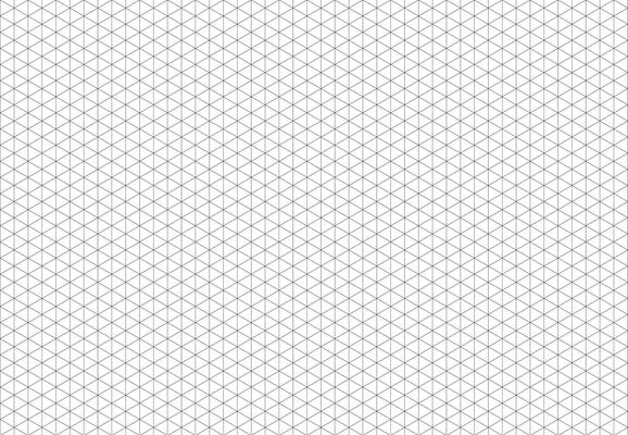 Isometric grid. Black line guides. Printable 3d perspective backdrop. Notebook sheet blank. Squared grid. Mathematics, typography pattern for making notebooks production for school.