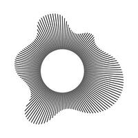Circular wave. Sound circle lines. Sound ring. Radial wavy frame pattern. Radial rays. Wavy design simple element. Equalizer logotype, radial spectrum. Voice flat symbol. Depicting audio music icon. vector