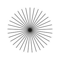 Sunburst element, radial stripes icon. Ray beams, burst. Spokes with radiating stripes grid. Sun star rays template. Radial circle radiation lines. Outline abstract graphic pattern. Circular lines. vector