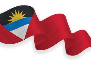 Antigua and Barbuda national flag waving on white background vector