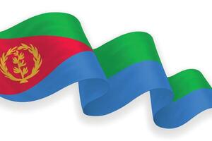 Eritrea national flag waving on white background vector