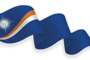 Marshall Islands national flag waving on white background vector