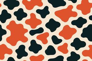 Seamless Koi Fish Inspired Pattern with Red and Black Organic Shapes vector