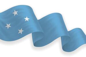 Micronesia national flag waving on white background vector