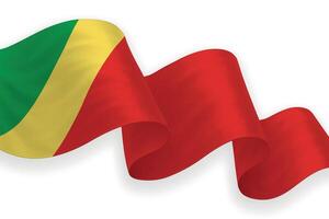 Congo national flag waving on white background vector