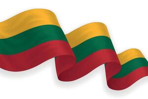 Lithuania national flag waving on white background vector