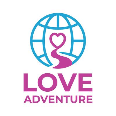 love travel adventure flat minimalist logo design