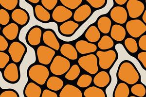 Seamless Clownfish Inspired Orange Pattern with Cream and Black Outlines vector