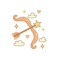 Sagittarius zodiac sign with magical bow and arrow vector