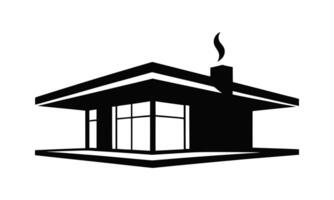 Abstract geometric shapes and lines home silhouette vector