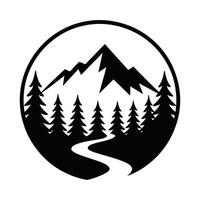 Serene Mountain Trail Nature Scene vector