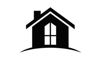 Modern home icon with abstract shapes and color accents silhouette vector