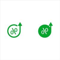 Arrow percent up editable stroke outline icon set isolated on white background flat illustration. Pixel perfect. 64 x 64 vector
