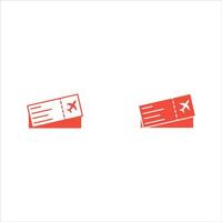 airplane ticket icon illustration, fair airplane ticket for tourist flight sign through airplane ticket reservation seat in economy class first class vip airplane ticket coupon symbol vector