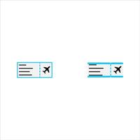 Airplane Ticket Icons Set Simple Minimalist Travel Graphic Design Black and White Color Illustration. vector