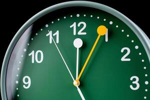 Clocks tell the time of work and life, processes and rules of limited time. Photo of clock in studio
