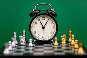 Clocks tell the time of work and life, processes and rules of limited time. Photo of clock.