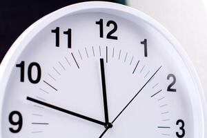 Clocks tell the time of work and life, processes and rules of limited time. Photo of clock