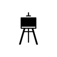 Black Art Easel Stand Icon Isolated on White Background vector