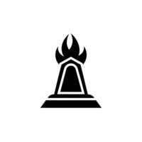 Black Torch Flame Icon for Olympic and Victory Design Elements vector