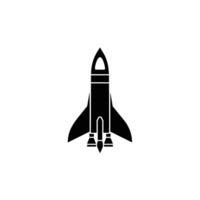 Black Rocket Icon for Space and Launch Design Elements vector