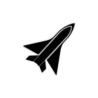 Black Fighter Jet Icon for Military and Aviation Design Elements vector
