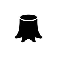 Black Tree Stump Icon for Forest and Nature Design Elements vector